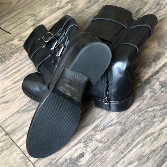 new
Aquatalia Brennen Black Leather Moto Boots - Picture 6 of 6